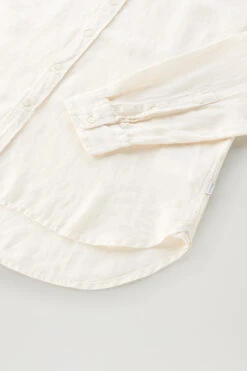 Woolrich Camicia In Puro Lino Tinta In Capo - Uomo - Bianco -Offerta Economica Vestiario CFWOSI0113MRUT3372 8743 7