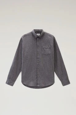 Woolrich Camicia A Quadri In Flanella Leggera - Uomo - Grigio