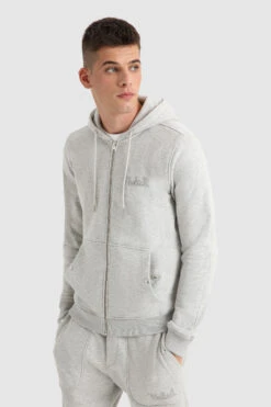 Woolrich Felpa Luxe Con Cappuccio E Logo Vintage Ricamato - Uomo - Grigio