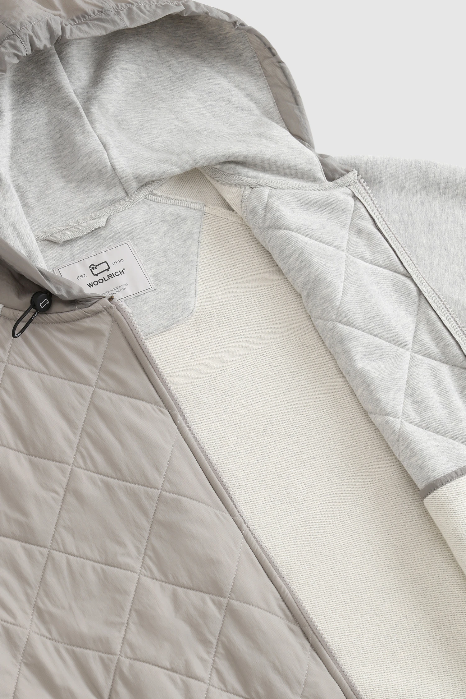 Woolrich Felpa Full-zip Con Cappuccio E Trapuntatura In Crinkle Nylon - Uomo - Grigio 10 Woolrich Felpa Full-zip Con Cappuccio E Trapuntatura In Crinkle Nylon - Uomo - Grigio - immagine 8