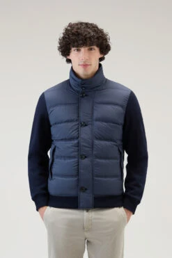 Woolrich Giacca Ibrida In Misto Lana E Trapuntata Frontalmente - Uomo - Blu