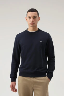 Woolrich Felpa Girocollo Classic Leggera - Unisex - Blu