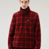 Felpa In Sherpa Di Misto Lana Con Mezza Zip Serving The People / Woolrich - Uomo - Rosso