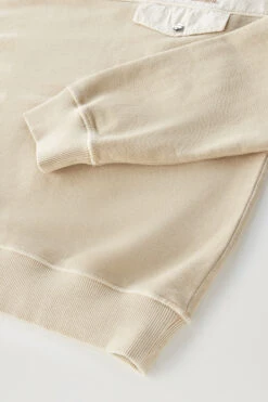 Woolrich Felpa In Cotone Tinto In Capo E Popeline Di Cotone - Uomo - Beige -Offerta Economica Vestiario CFWOSW0166MRUT2915 4377 6