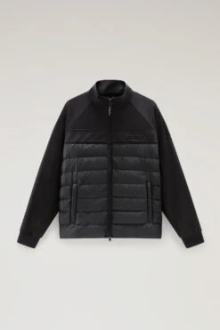 Woolrich Felpa Ibrida Con Zip In Softshell E Nylon Crinkle - Uomo - Nero -Offerta Economica Vestiario CFWOSW0173MRUT2873 100 4