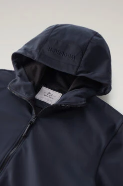 Woolrich Felpa Con Zip In Softshell Con Cappuccio - Uomo - Blu -Offerta Economica Vestiario CFWOSW0174MRUT2873 3989 5