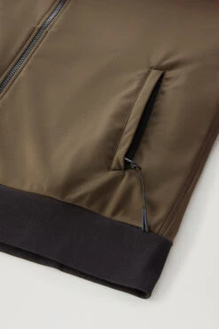 Woolrich Felpa Con Zip In Softshell Con Cappuccio - Uomo - Verde -Offerta Economica Vestiario CFWOSW0174MRUT2873 614 8