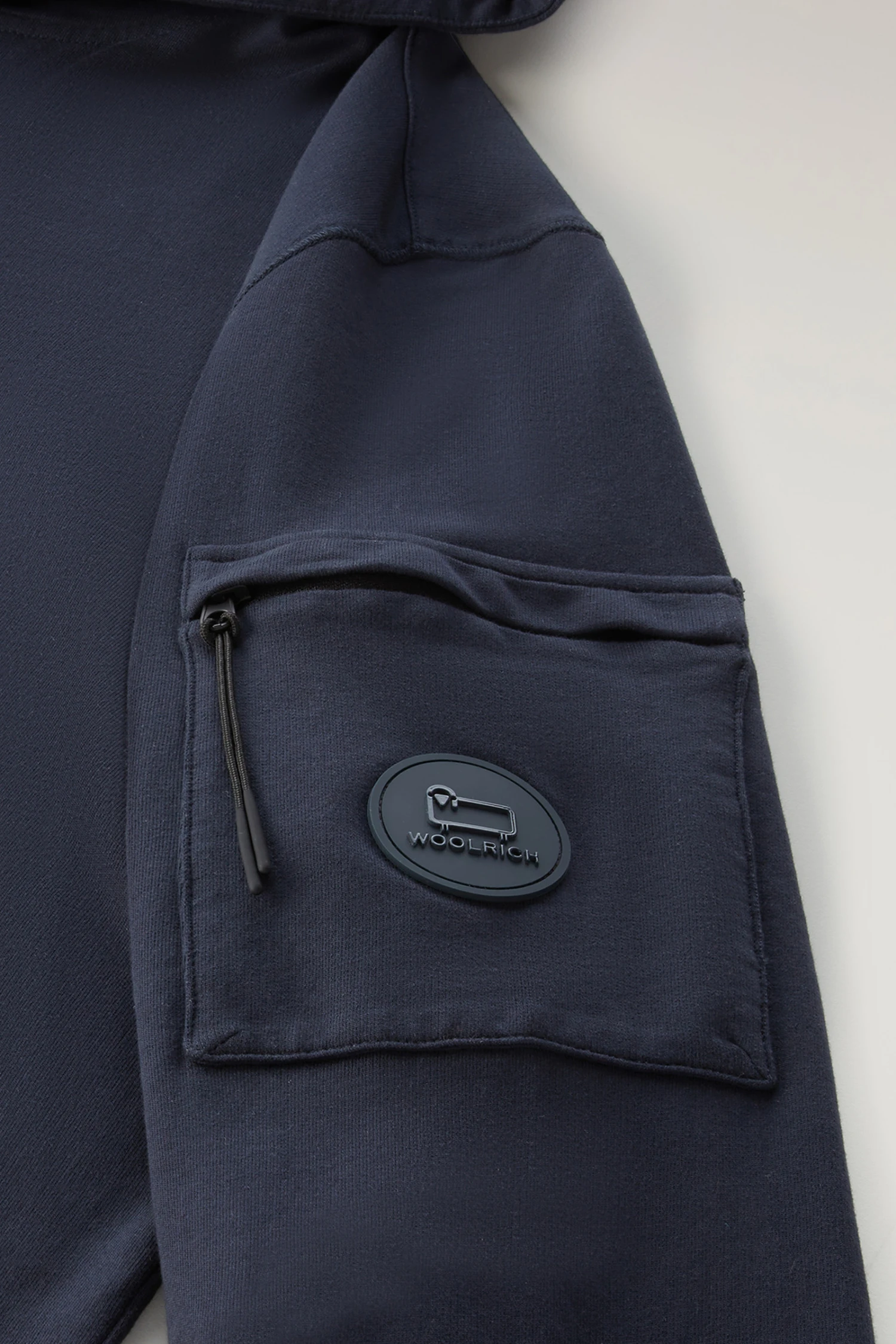 Woolrich Felpa In Puro Cotone Con Tasca Con Zip - Uomo - Blu 9 Woolrich Felpa In Puro Cotone Con Tasca Con Zip - Uomo - Blu - immagine 7