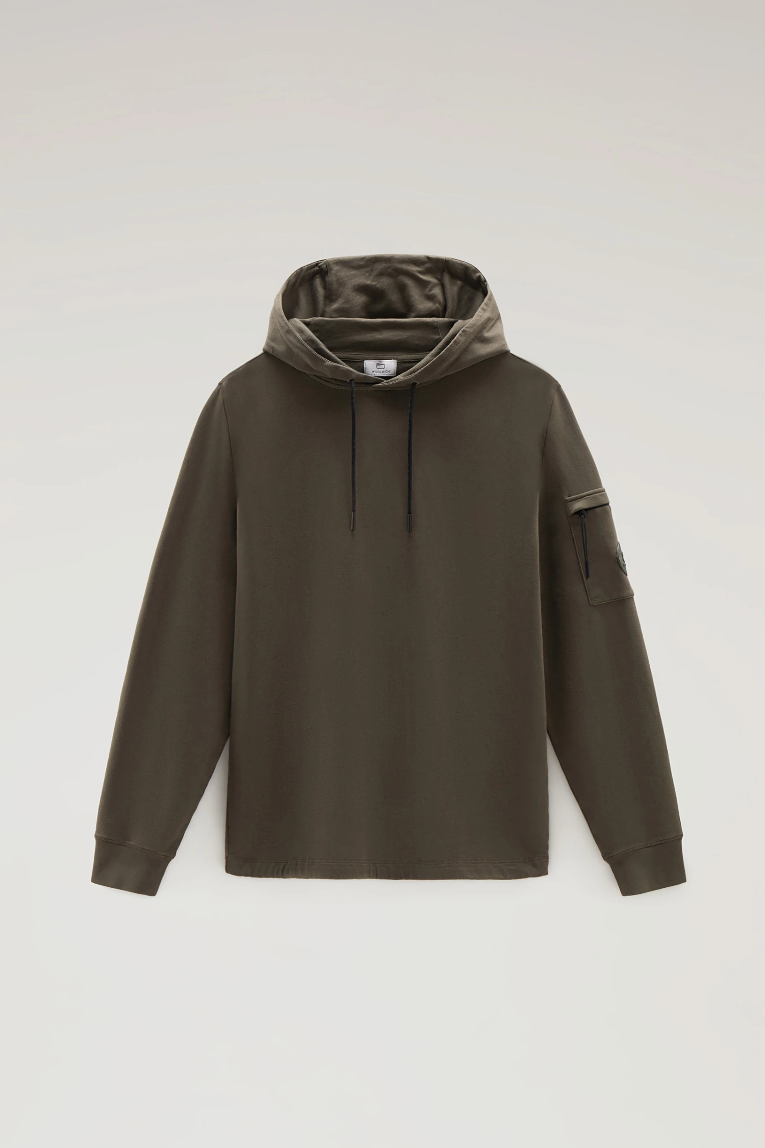 Woolrich Felpa In Puro Cotone Con Tasca Con Zip - Uomo - Verde 7 Woolrich Felpa In Puro Cotone Con Tasca Con Zip - Uomo - Verde - immagine 5