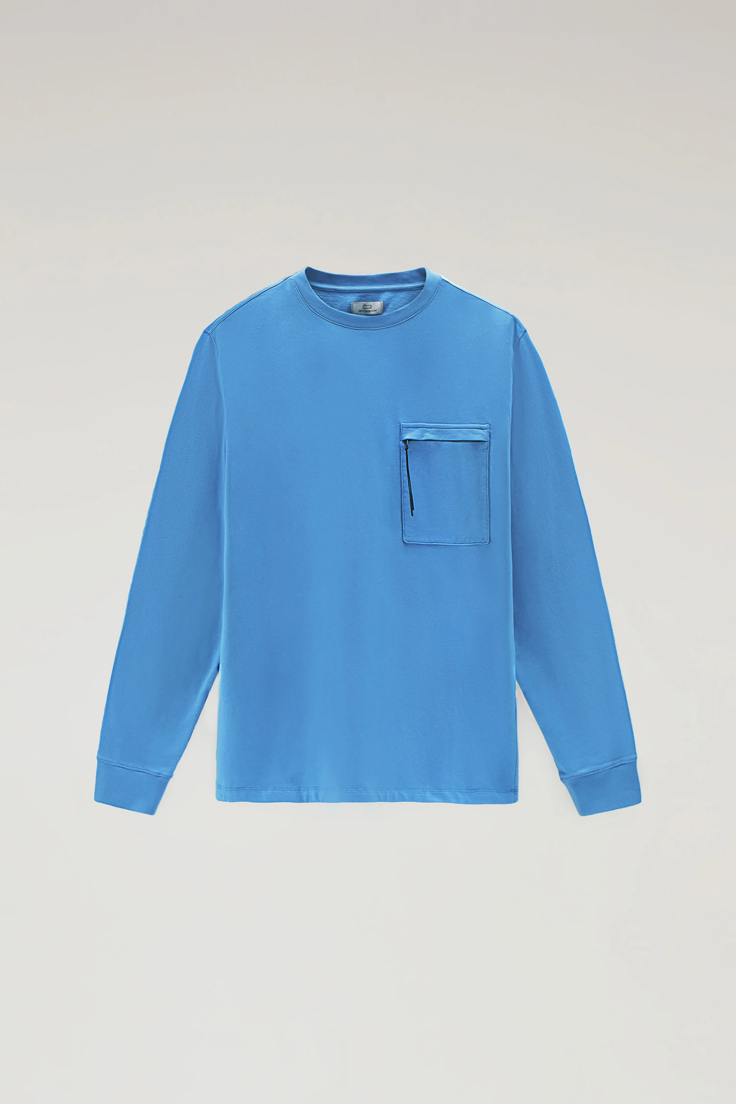 Woolrich Felpa Girocollo In Puro Cotone Con Tasca Con Zip - Uomo - Blu 7 Woolrich Felpa Girocollo In Puro Cotone Con Tasca Con Zip - Uomo - Blu - immagine 5