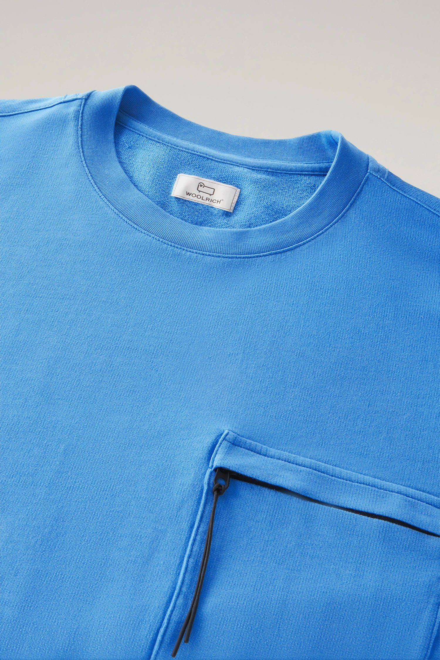 Woolrich Felpa Girocollo In Puro Cotone Con Tasca Con Zip - Uomo - Blu 8 Woolrich Felpa Girocollo In Puro Cotone Con Tasca Con Zip - Uomo - Blu - immagine 6