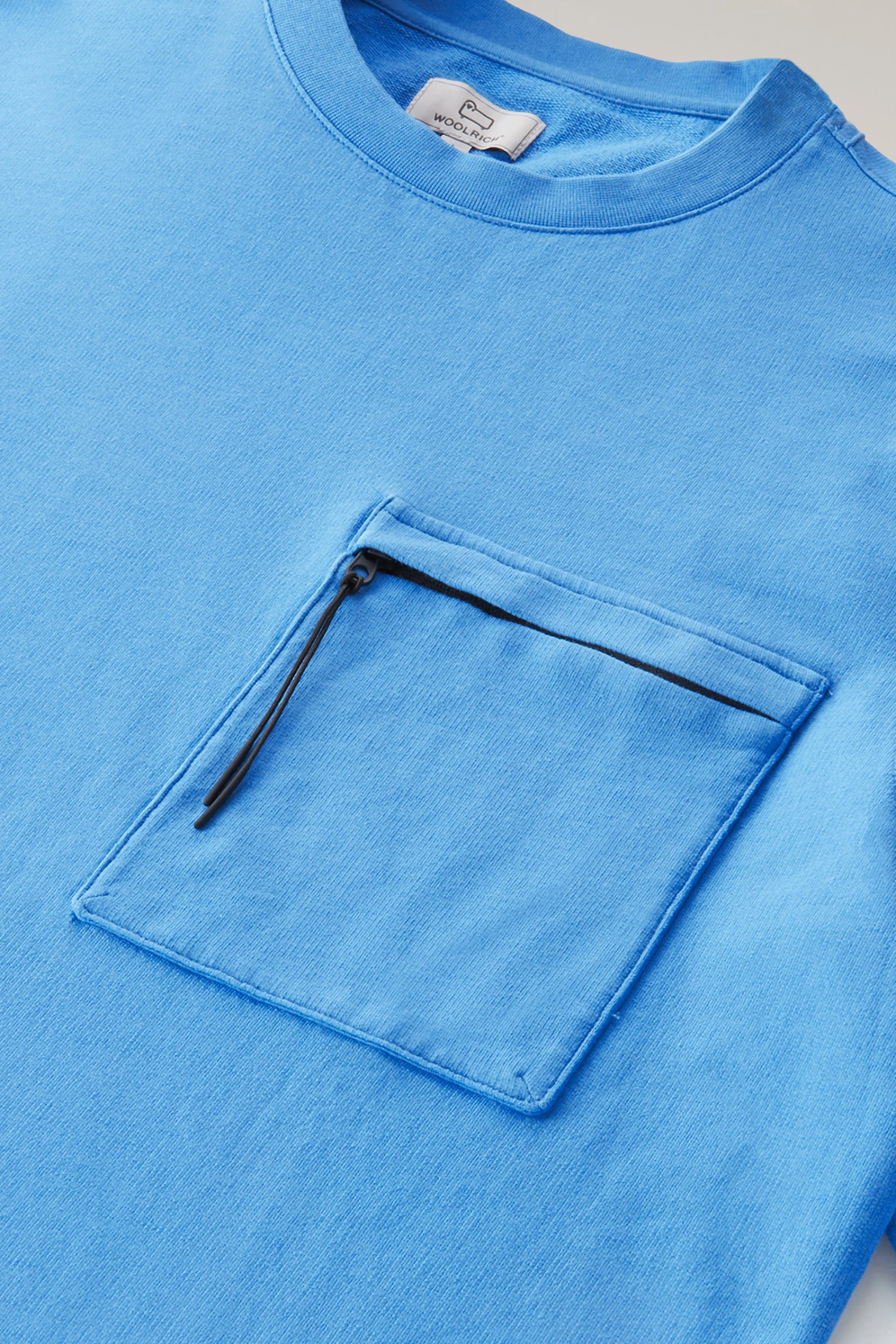 Woolrich Felpa Girocollo In Puro Cotone Con Tasca Con Zip - Uomo - Blu 10 Woolrich Felpa Girocollo In Puro Cotone Con Tasca Con Zip - Uomo - Blu - immagine 8