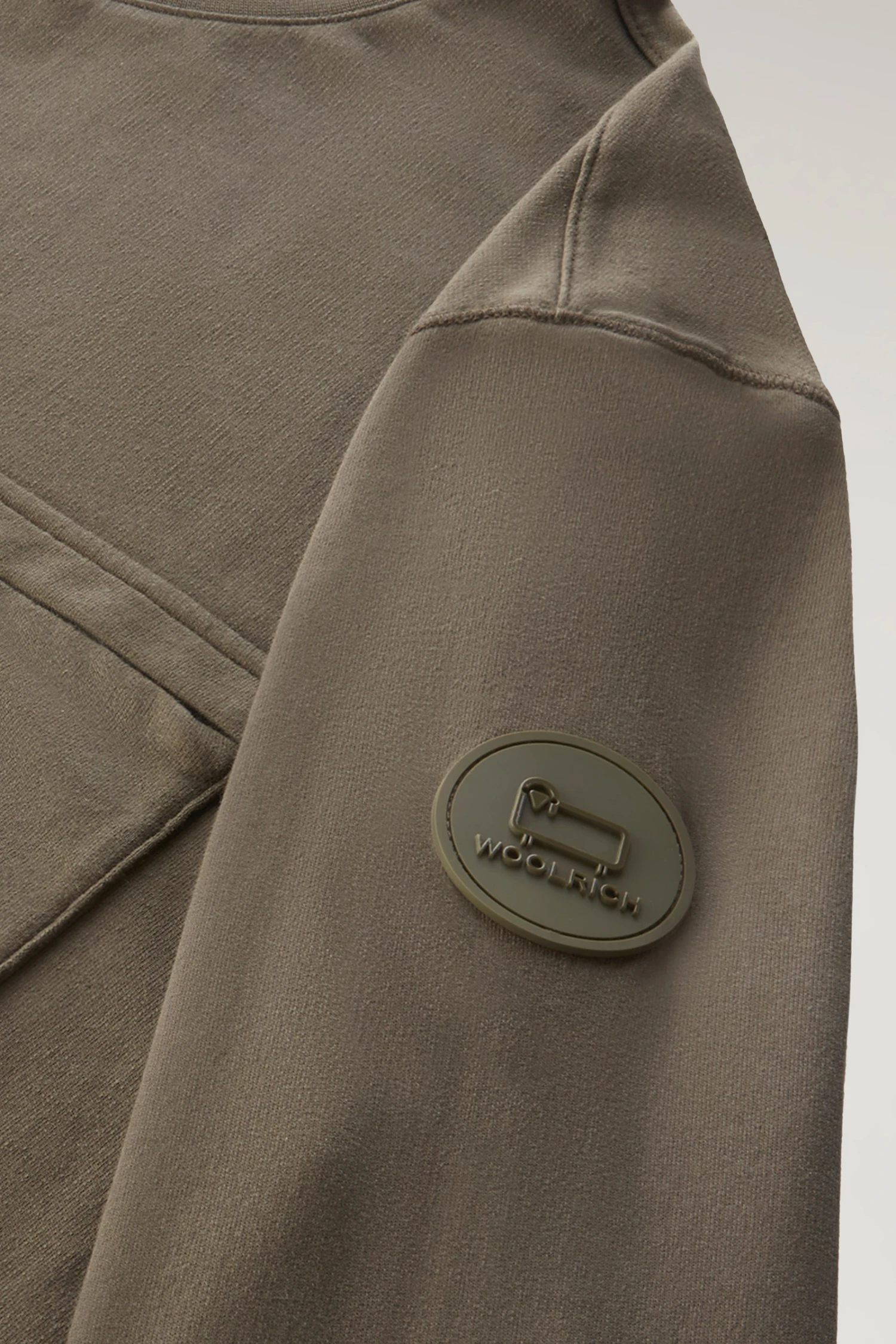 Woolrich Felpa Girocollo In Puro Cotone Con Tasca Con Zip - Uomo - Verde 9 Woolrich Felpa Girocollo In Puro Cotone Con Tasca Con Zip - Uomo - Verde - immagine 7