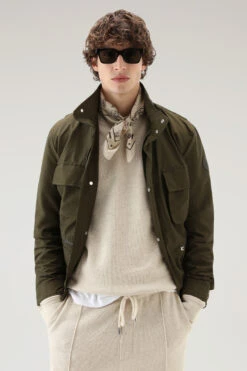 Woolrich Felpa Girocollo In Misto Cotone E Lino - Uomo - Beige -Offerta Economica Vestiario CFWOSW0177MRUT3371 4377 3