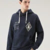 Woolrich Felpa Con Cappuccio U.S. Trails In Puro Cotone - Uomo - Blu -Offerta Economica Vestiario CFWOSW0184MRUT3459 3989