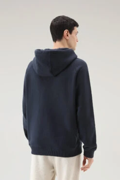 Woolrich Felpa Con Cappuccio U.S. Trails In Puro Cotone - Uomo - Blu -Offerta Economica Vestiario CFWOSW0184MRUT3459 3989 2