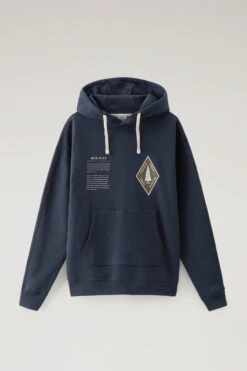 Woolrich Felpa Con Cappuccio U.S. Trails In Puro Cotone - Uomo - Blu -Offerta Economica Vestiario CFWOSW0184MRUT3459 3989 4