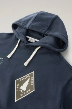 Woolrich Felpa Con Cappuccio U.S. Trails In Puro Cotone - Uomo - Blu -Offerta Economica Vestiario CFWOSW0184MRUT3459 3989 5