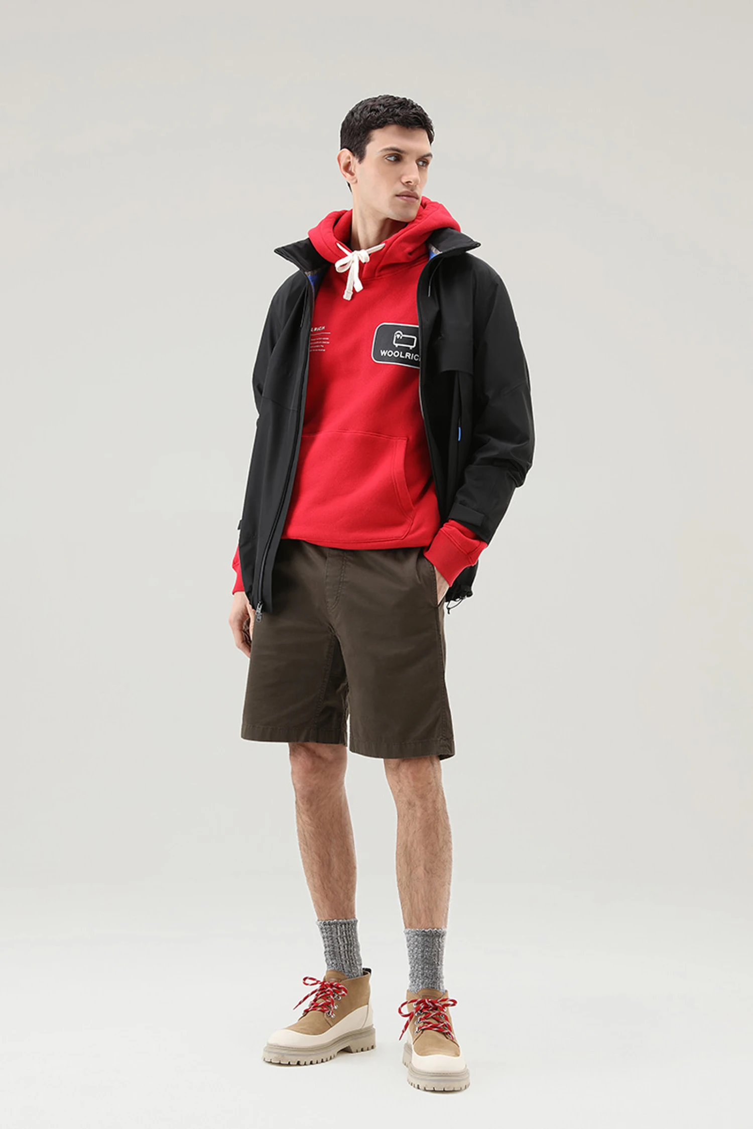 Woolrich Felpa Con Cappuccio U.S. Trails In Puro Cotone - Uomo - Rosso 4 Woolrich Felpa Con Cappuccio U.S. Trails In Puro Cotone - Uomo - Rosso - immagine 2