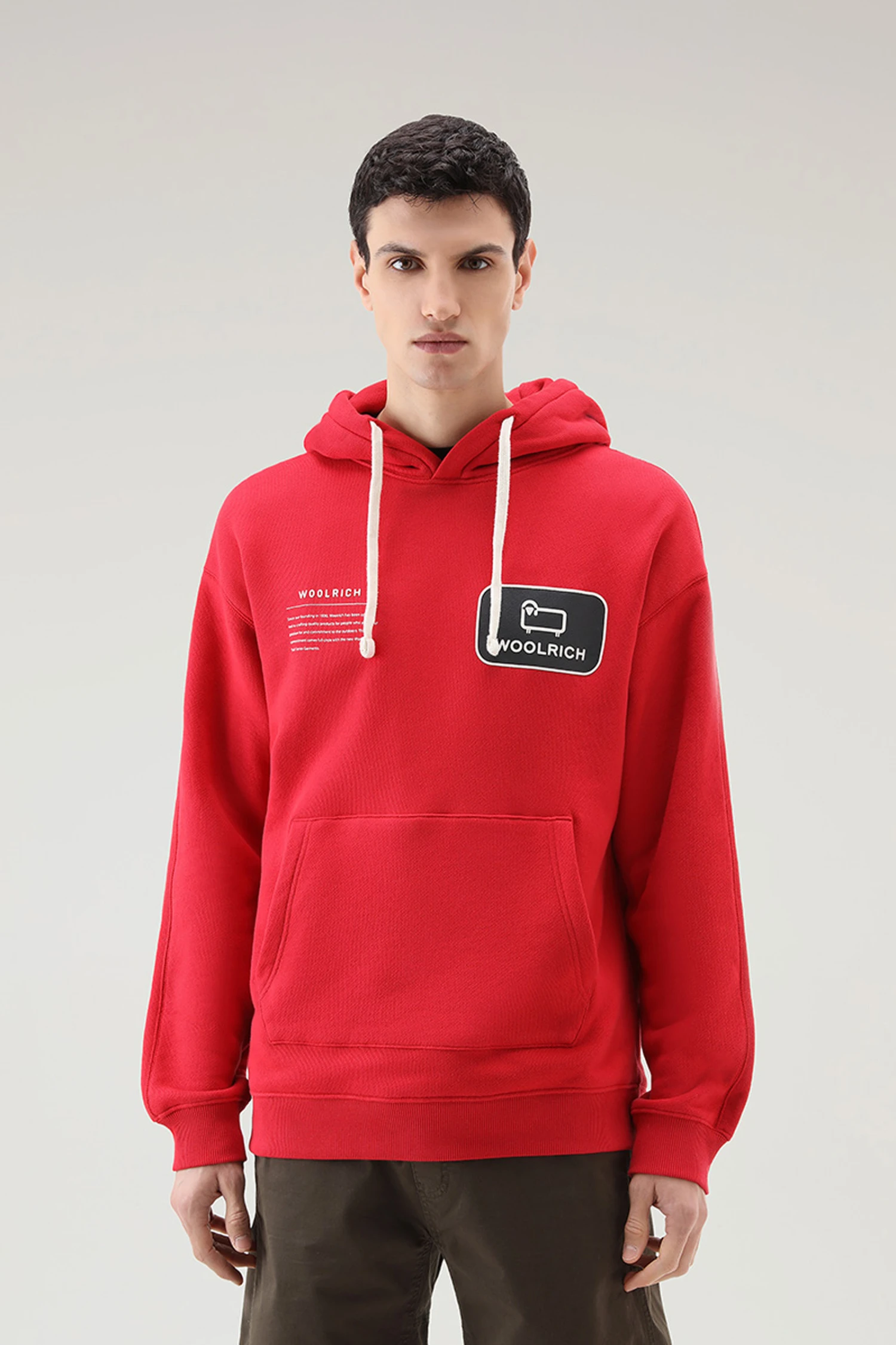 Woolrich Felpa Con Cappuccio U.S. Trails In Puro Cotone - Uomo - Rosso 3 Woolrich Felpa Con Cappuccio U.S. Trails In Puro Cotone - Uomo - Rosso