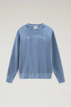 Woolrich Felpa Varsity Girocollo In Puro Cotone Tinto In Capo - Uomo - Blu -Offerta Economica Vestiario CFWOSW0187MRUT3470 313 4