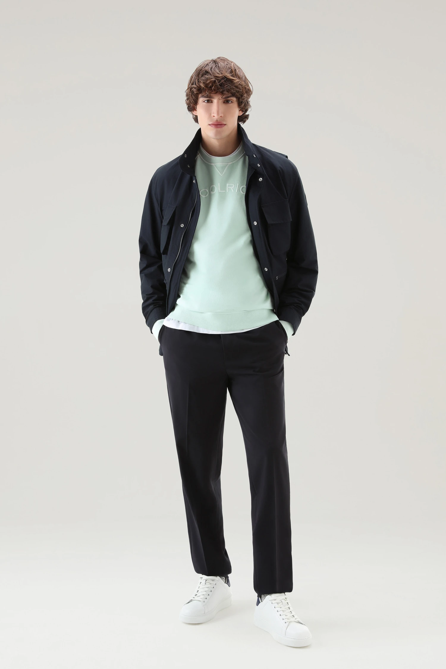 Woolrich Felpa Varsity Girocollo In Puro Cotone Tinto In Capo - Uomo - Verde 4 Woolrich Felpa Varsity Girocollo In Puro Cotone Tinto In Capo - Uomo - Verde - immagine 2