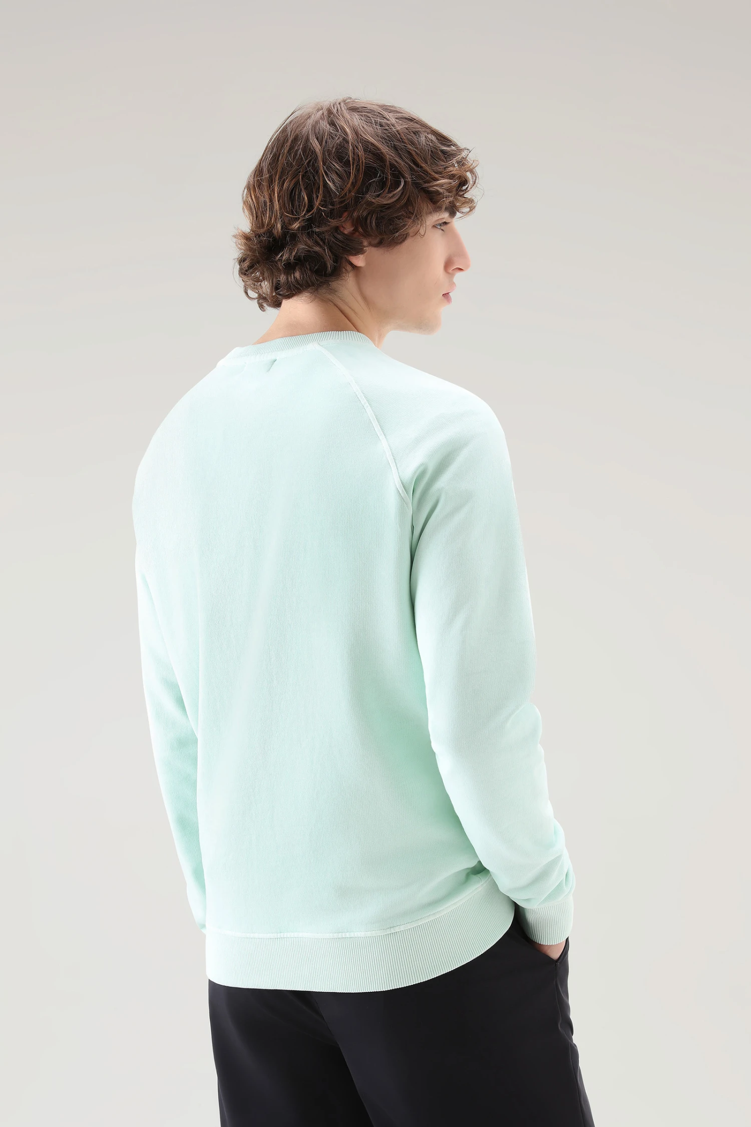 Woolrich Felpa Varsity Girocollo In Puro Cotone Tinto In Capo - Uomo - Verde 5 Woolrich Felpa Varsity Girocollo In Puro Cotone Tinto In Capo - Uomo - Verde - immagine 3