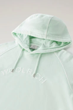 Woolrich Felpa Con Cappuccio Varsity In Puro Cotone Tinto In Capo - Uomo - Verde -Offerta Economica Vestiario CFWOSW0188MRUT3470 6585 5