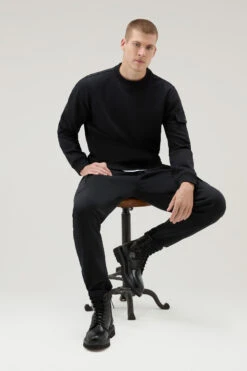 Woolrich Felpa Girocollo In Misto Cotone Elasticizzato - Uomo - Nero 15 Woolrich Felpa Girocollo In Misto Cotone Elasticizzato - Uomo - Nero -Offerta Economica Vestiario CFWOSW0198MRUT3497 100 3