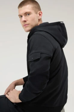 Woolrich Felpa Interlock In Misto Cotone Elasticizzato - Uomo - Nero -Offerta Economica Vestiario CFWOSW0199MRUT3497 100 3