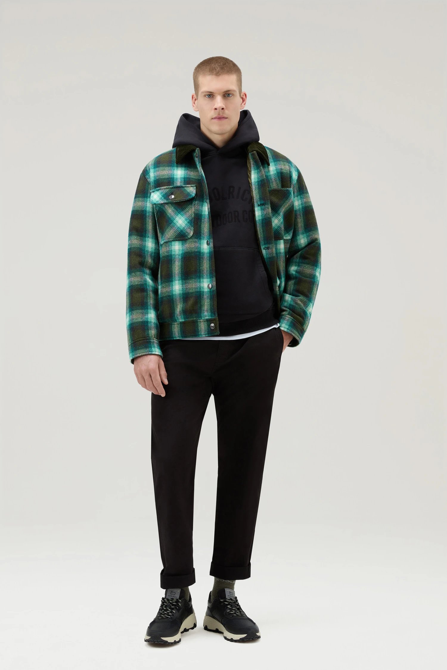 Woolrich Felpa Con Cappuccio In Puro Cotone - Uomo - Nero 4 Woolrich Felpa Con Cappuccio In Puro Cotone - Uomo - Nero - immagine 2