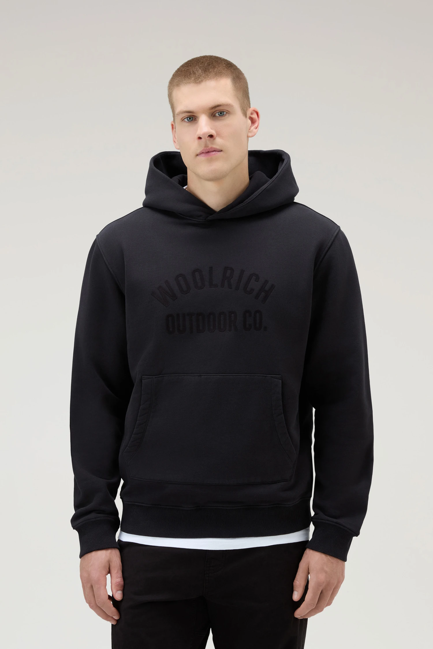 Woolrich Felpa Con Cappuccio In Puro Cotone - Uomo - Nero 3 Woolrich Felpa Con Cappuccio In Puro Cotone - Uomo - Nero