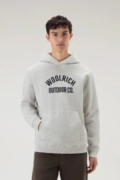 Woolrich Felpa Con Cappuccio In Puro Cotone - Uomo - Grigio