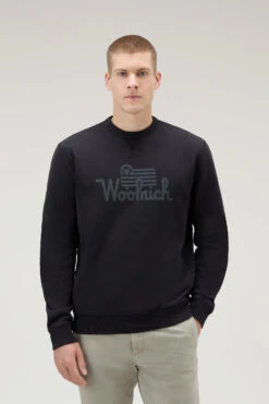 Woolrich Felpa Girocollo In Puro Cotone - Uomo - Nero