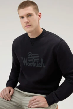 Woolrich Felpa Girocollo In Puro Cotone - Uomo - Nero -Offerta Economica Vestiario CFWOSW0211MRUT3290 100 3