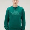 Woolrich Felpa Girocollo In Puro Cotone - Uomo - Verde