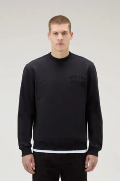 Woolrich Felpa Girocollo In Puro Cotone - Uomo - Nero