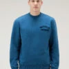 Woolrich Felpa Girocollo In Puro Cotone - Uomo - Blu