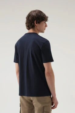 Woolrich T-shirt Sheep In Cotone - Uomo - Blu -Offerta Economica Vestiario CFWOTE0081MRUT2926 3989 2