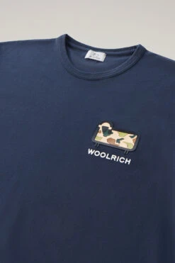 Woolrich T-shirt In Puro Cotone Con Logo Camouflage - Uomo - Blu -Offerta Economica Vestiario CFWOTE0087MRUT2926 3989 5