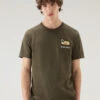 Woolrich T-shirt In Puro Cotone Con Logo Camouflage - Uomo - Verde -Offerta Economica Vestiario CFWOTE0087MRUT2926 614