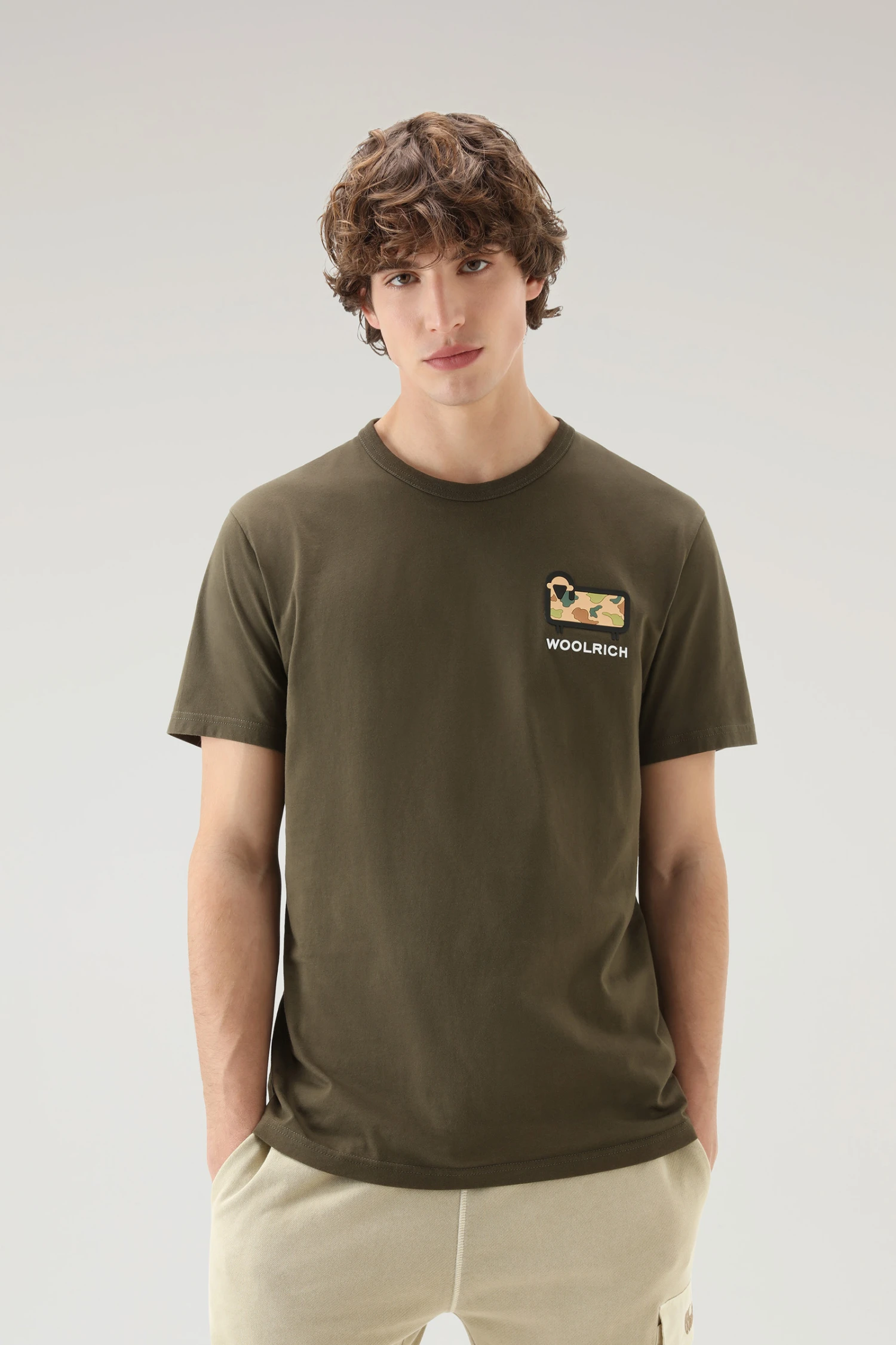 Woolrich T-shirt In Puro Cotone Con Logo Camouflage - Uomo - Verde 3 Woolrich T-shirt In Puro Cotone Con Logo Camouflage - Uomo - Verde