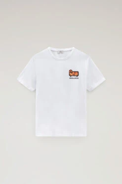 Woolrich T-shirt In Puro Cotone Con Logo Camouflage - Uomo - Bianco -Offerta Economica Vestiario CFWOTE0087MRUT2926 8041 4