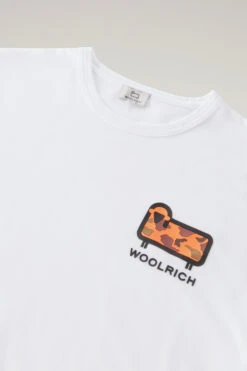 Woolrich T-shirt In Puro Cotone Con Logo Camouflage - Uomo - Bianco -Offerta Economica Vestiario CFWOTE0087MRUT2926 8041 5