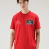 Woolrich T-shirt U.S. Trails In Puro Cotone - Uomo - Rosso -Offerta Economica Vestiario CFWOTE0088MRUT3385 5059