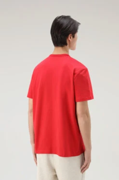 Woolrich T-shirt U.S. Trails In Puro Cotone - Uomo - Rosso -Offerta Economica Vestiario CFWOTE0088MRUT3385 5059 2
