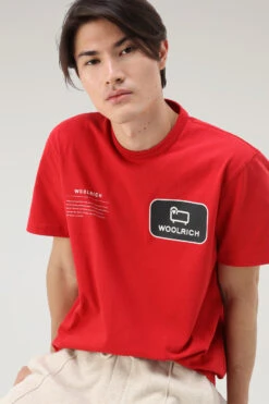 Woolrich T-shirt U.S. Trails In Puro Cotone - Uomo - Rosso -Offerta Economica Vestiario CFWOTE0088MRUT3385 5059 3