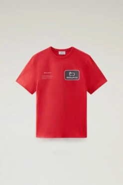 Woolrich T-shirt U.S. Trails In Puro Cotone - Uomo - Rosso -Offerta Economica Vestiario CFWOTE0088MRUT3385 5059 4