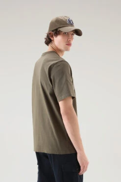 Woolrich T-shirt U.S. Trails In Puro Cotone - Uomo - Verde -Offerta Economica Vestiario CFWOTE0088MRUT3385 614 2