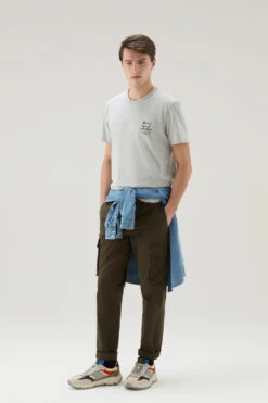 Woolrich T-shirt In Puro Cotone Con Stampa Yellowstone - Uomo - Grigio -Offerta Economica Vestiario CFWOTE0089MRUT2926 103 1